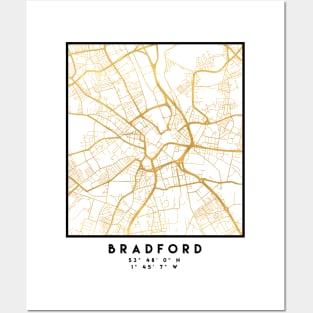 BRADFORD ENGLAND CITY STREET MAP ART Posters and Art